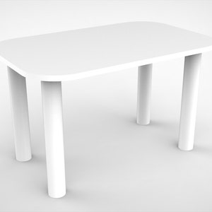 Desk or dining table in wood, customizable color and rectangular shape image 2