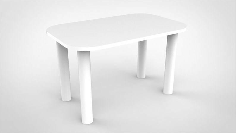 Desk or dining table in wood, customizable color and rectangular shape image 2