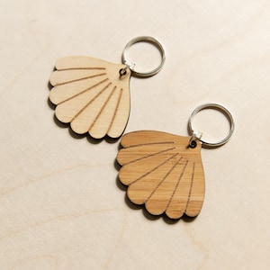 Wooden shell key ring image 1