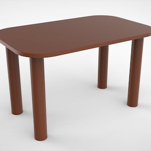 Escritorio o mesa de comedor en madera, color personalizable y forma rectangular. imagen 6