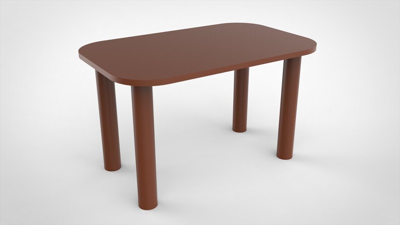 Escritorio o mesa de comedor en madera, color personalizable y forma rectangular. imagen 6