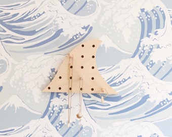 Pegboard panneau perforé en bois en forme de feuille de vague