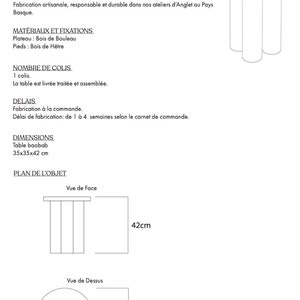 Table dappoint ou tabouret BAOBAB minimaliste image 8