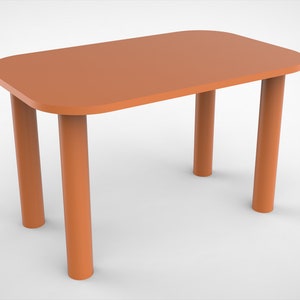 Desk or dining table in wood, customizable color and rectangular shape image 5