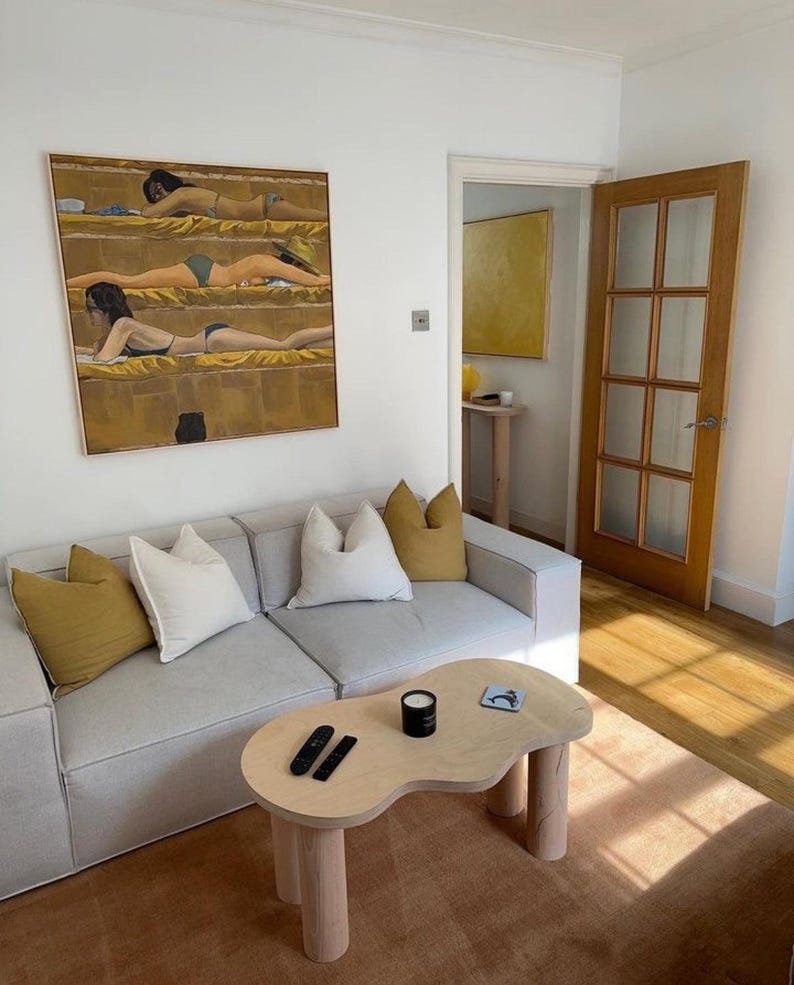 Small natural HARICOT coffee table image 2