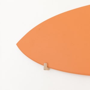 Orange decorative surfboard in wood image 2