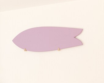 Purple decorative surfboard in wood