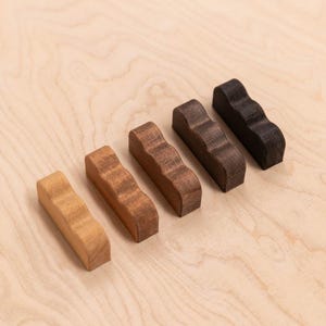 Wavy beech wood furniture knob image 1