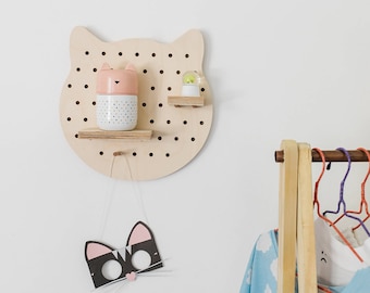 Pegboard panneau perforé en forme de chat grand