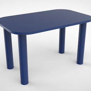 Desk or dining table in wood, customizable color and rectangular shape image 1