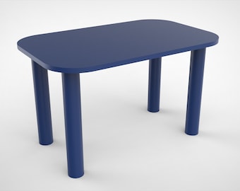 Escritorio o mesa de comedor en madera, color personalizable y forma rectangular.