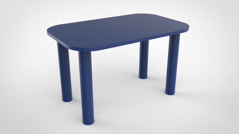 Escritorio o mesa de comedor en madera, color personalizable y forma rectangular. imagen 1