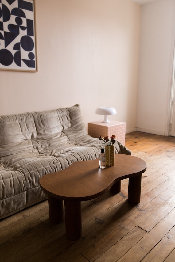 Organic shaped 2024 wood coffee table