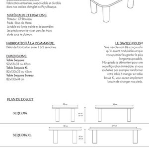 Bureau ou table à manger en bois couleur personnalisable et forme rectangulaire image 9