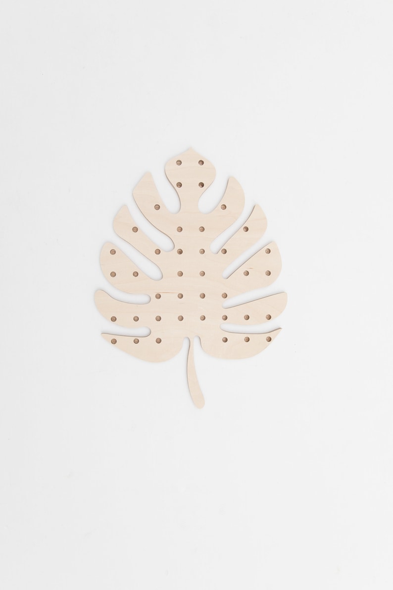 Pegboard panneau perforé en bois en forme de feuille de Monstera petit image 5