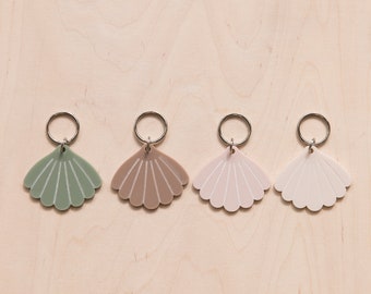 Seashell Shaped Nude Color Keychains