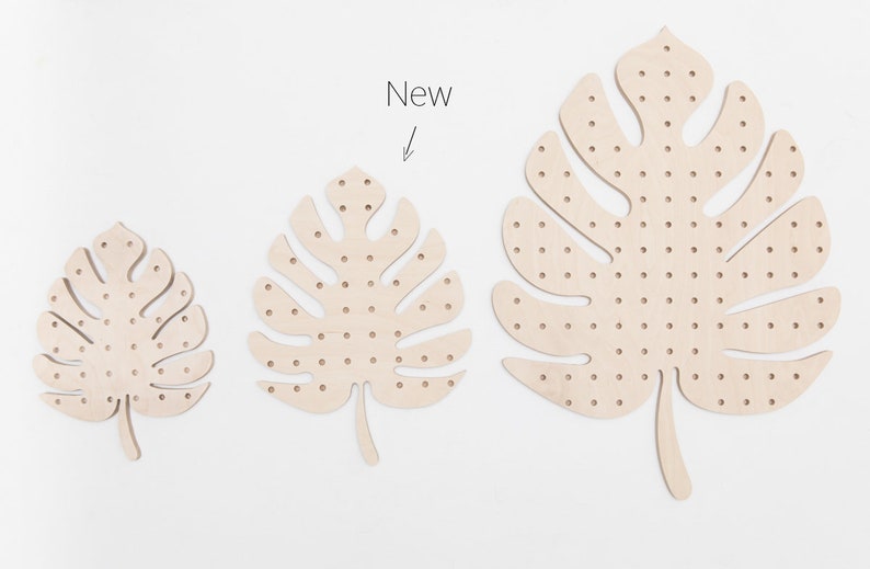 Pegboard panneau perforé en bois en forme de feuille de Monstera petit image 6