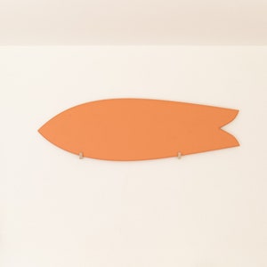 Orange decorative surfboard in wood image 4