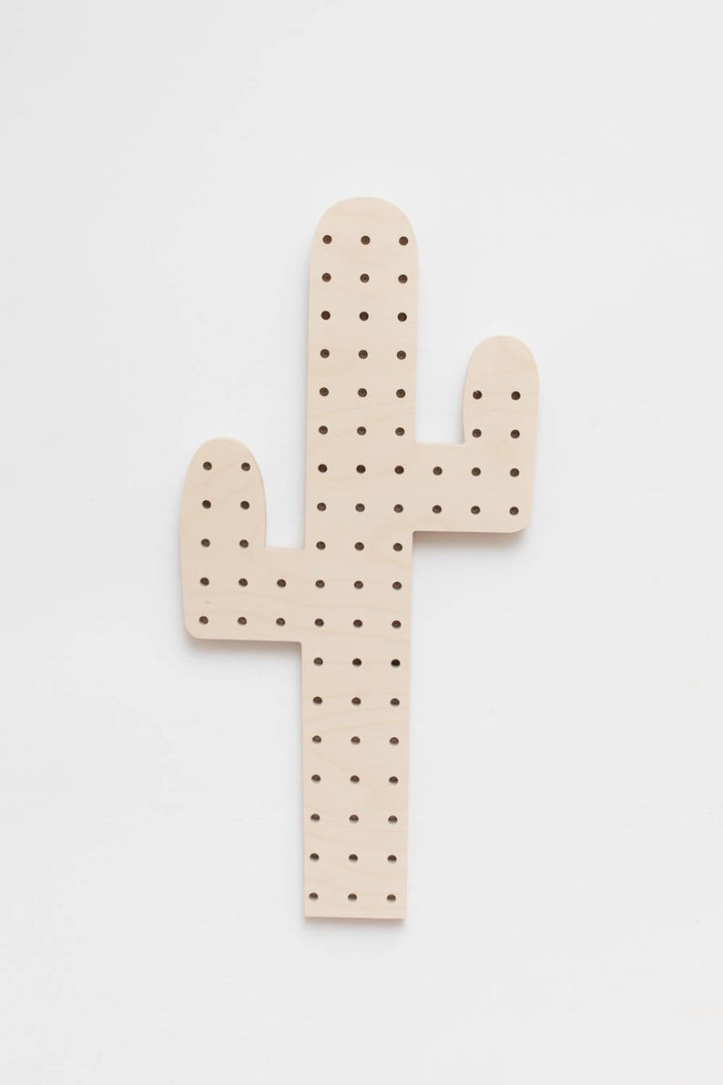 Pegboard panneau perforé en bois en forme de cactus image 3