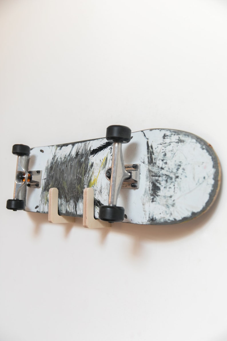 Minimal wood Skateboard rack image 3