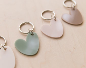 Nude colors heart shaped key ring