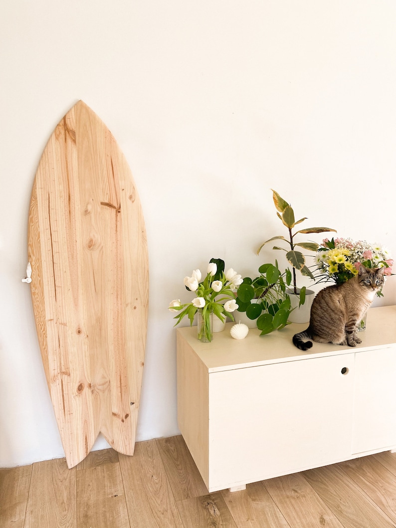Decoration Surfboard in natural wood image 3