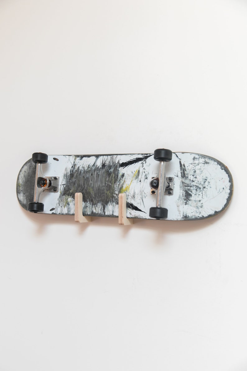 Minimal wood Skateboard rack image 1