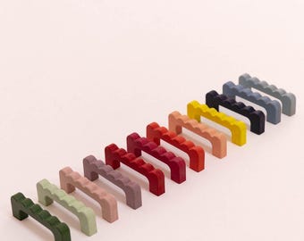 Colorful wavy wooden handle