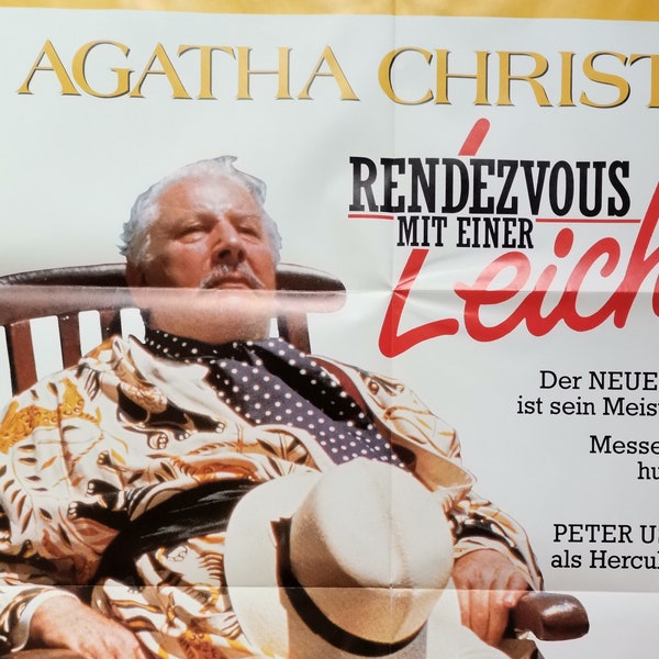 Appointment with Death, Agatha Christie, Peter Ustinov, Lauren Bacall, Carrie Fisher, Original Cinema Poster 1988