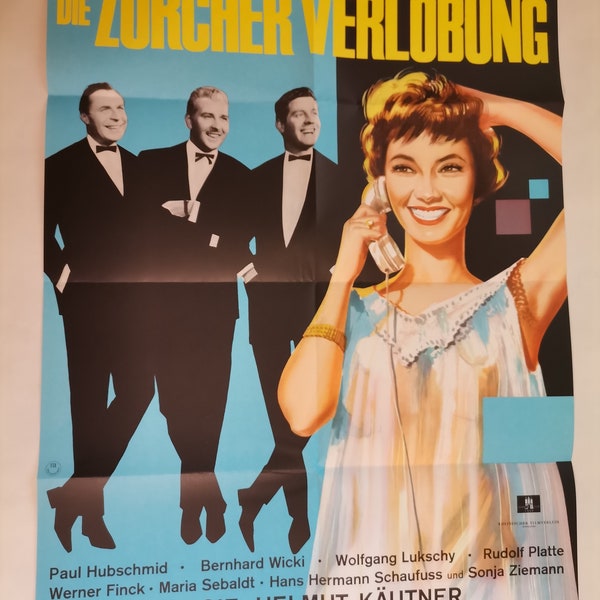 The Zürich Engagement, Liselotte Pulver, Cinema Poster 1957