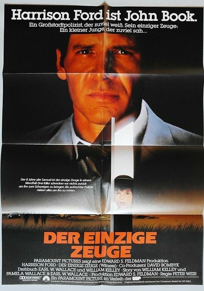 The Only Witness Harrison Ford Kelly Mcgillis 1985 Etsy