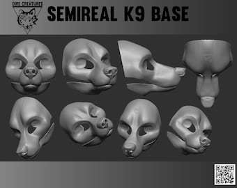 Semireal canine head base