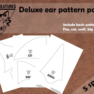 PDF Pattern: Deluxe Ear pattern pack by DireCreatures