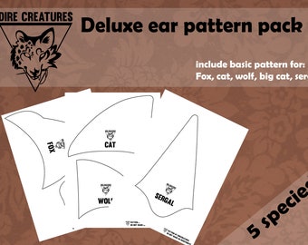 PDF Pattern: Deluxe Ear pattern pack by DireCreatures