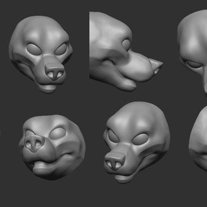 Grumpy hyena/canine head base