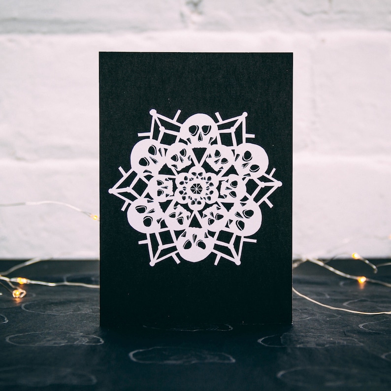 Skull Snowflake Gothic Christmas Card image 3