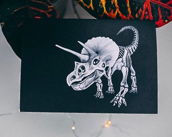 Triceratops Skeleton Greetings Card