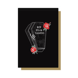 Carte d'anniversaire gothique 30e cercueil - anniversaire gothique, anniversaire alternatif, carte d'âge, trente ans