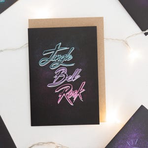 Carte de Noël Jingle Bell Rock néon - Carte de fête, Noël alternatif, Noël
