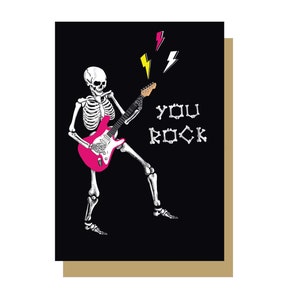 Carte de voeux gothique squelette You Rock