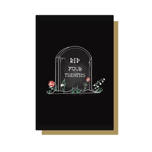 Carte d'anniversaire gothique pour le 30e anniversaire de la pierre tombale - anniversaire gothique, anniversaire alternatif, carte d'âge, trente ans