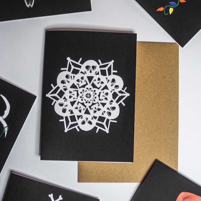 Skull Snowflake Gothic Christmas Card image 2