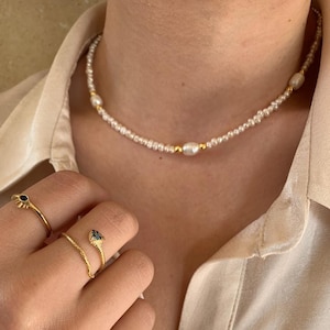 Pearl necklaces for women, Jewelry Gift for Her, Everyday Layered Jewelry, Simple Freshwater pearl Necklace