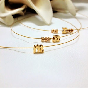Tiny Initial Alphabet Necklace, Cursive Personalized letter necklace, Wedding Gift Bridesmaid Necklace