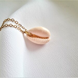 Cowrie Shell Dainty Necklace, Puka Shell Layering Necklace, Minimalist SeaShell Necklace image 5