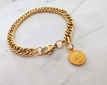 Bracelet de chaîne en or délicat, bracelet à breloques minimaliste délicat, bracelet empilable simple, cadeau de tous les jours pour elle