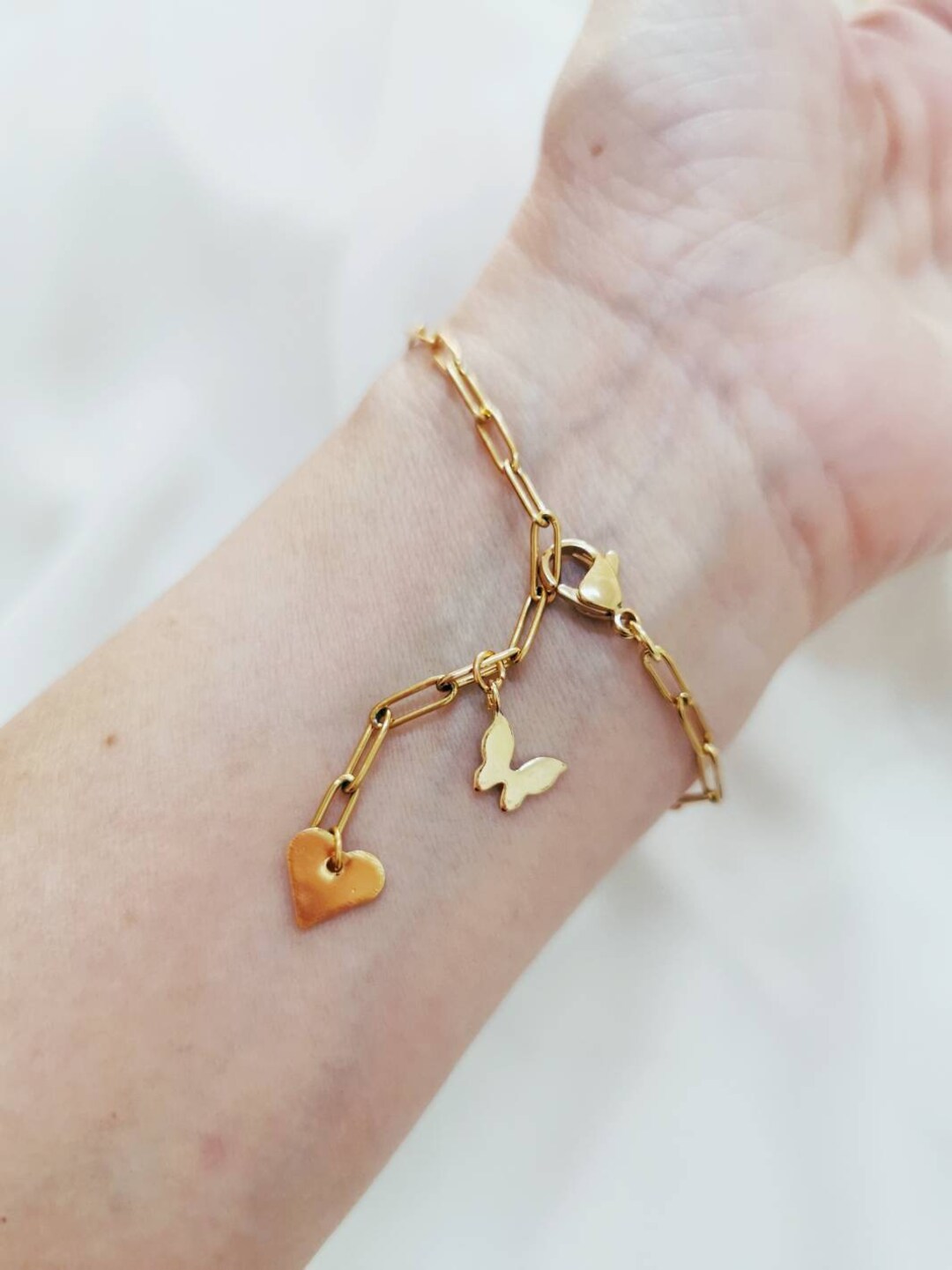 Dainty Gold Chain Bracelet Layered Stacking Charm Bracelet Etsy