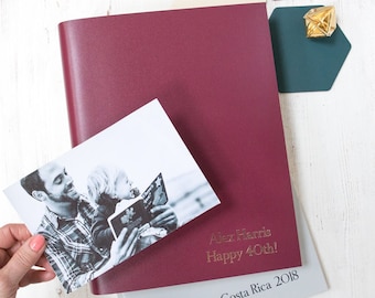 Album en cuir A4 personnalisé pour photos et scrapbooking