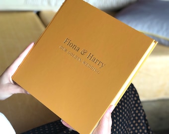 Golden Wedding Anniversary Photo Album, 50th Anniversary Gift, Handbound Book