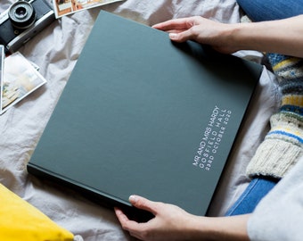 Wedding Album embossed with a minimalist font